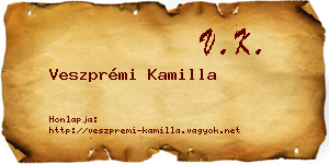 Veszprémi Kamilla névjegykártya